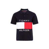 TOMMY HILFIGER 童装男童拼接刺绣翻领短袖POLO衫