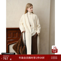 自巧 巧制STUDIO 小个子白色双面羊毛大衣女2025新款韩版毛呢外套 奶油白  XXS （尺码：1）