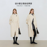 自巧 巧制STUDIO 小个子白色驼绒羊毛大衣女冬季新款毛呢外套  巧米色 驼绒桑蚕丝羊毛面料