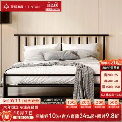 天坛家具 天坛官方新品铁艺床现代简约意式双人床加厚稳固静音铁架床铁艺床