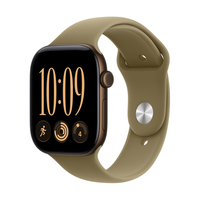 Apple Watch Series 12 GPS版 46mm深古铜色铝金属表壳橄榄色运动型表带M/L智能手表