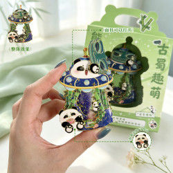 赋闲 原创成都熊猫三星堆金属冰箱贴 文创旅游纪念品 景区伴手礼批发 熊猫 三星堆面具款(礼盒装)