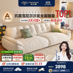 帕沙曼 云朵沙发布艺客厅小户型现代简约雪尼尔太空云沙发可拆洗 2900ZF 3.1米多人位