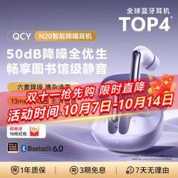 QCY N20 主动降噪 花语紫 蓝牙耳机