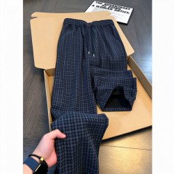 月伊纺 秋冬新款千鸟格休闲裤男宽松百搭直筒长裤青年格子哈伦裤运动长裤