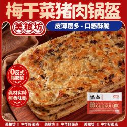 美粮坊 猪肉梅干菜锅盔手抓饼早餐饼家庭装商用批发馅饼450g半成品