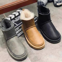 2121瑕疵品 男鞋雪地靴牛皮羊毛冬季新款橡胶底