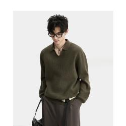 伯爵卓尔 25秋季轻熟风宽松百搭时尚休闲polo翻领针织衫