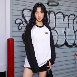 Dickies 美式简约插肩袖长袖T恤胸口小标刺绣撞色拼接休闲内搭衫26秋季