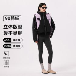 千仞岗 冬季短款连帽羽绒服女撞色宽松休闲派克羽绒服