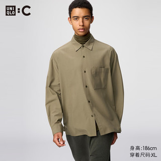 优衣库 486614 易打理长袖衬衫 卡其色 2XL