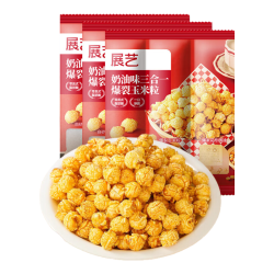 展艺 奶油味三合一爆米花玉米粒 200g*3 自制爆米花看电影露营休闲零食