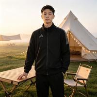 阿迪达斯 外套情侣款上衣秋季新品户外运动服百搭运动休闲外套针织夹克