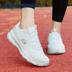 斯凯奇 ?Skechers）女鞋秋季女士跑步鞋时尚轻质缓震户外网面透气运动鞋 白色 39