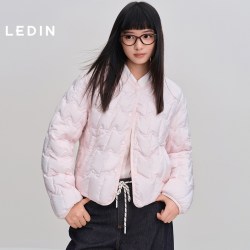 乐町 小面包格外穿轻薄羽绒服女装冬季新款圆领短款内搭羽绒外套