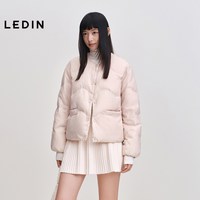 移动端:乐町 无领宽松轻薄羽绒服女装冬季短款简约好穿圆领羽绒保暖外套*3