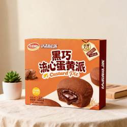 达利园 糕点黑巧流心蛋黄派休闲零食早餐蛋糕即食代餐方便下午茶