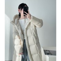 移动端：青春缇 95白鹅绒羽绒服女款2026冬季新款加厚中长款连帽面包服外套
