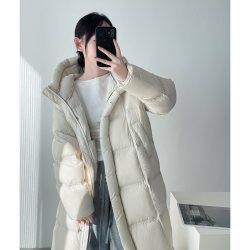 青春缇 95白鹅绒羽绒服女款2026冬季新款加厚中长款连帽面包服外套