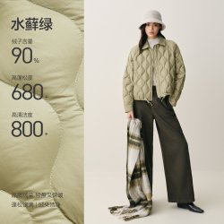 太平鸟 轻薄羽绒服女宽松白鸭绒外套A1ACF4126