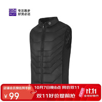 必迈 运动跑步训练棉马甲秋冬保暖御寒户外骑行慢跑防风棉服男 暗夜黑 XL码