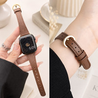 码仕 适用苹果手表表带女款秋冬apple watch小蛮腰ultra4/3/iwatch s12/11/10/9/8/SE皮表带