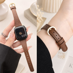 码仕 适用苹果手表表带女款秋冬apple watch小蛮腰ultra4/3/iwatch s12/11/10/9/8/SE皮表带