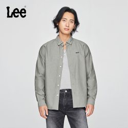 Lee 翻领小Logo徽标 长袖衬衫