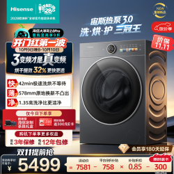 海信 大薄荷2.0系列 WH120E5SP 热泵洗烘一体机 12kg 灰色