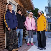 VUUG 棉服新款加厚保暖潮牌连帽条纹羽绒男款冬季棉袄男生棉衣外套