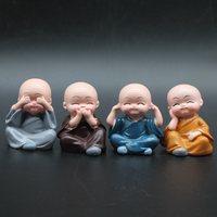 禅意小和尚家居装饰工艺品摆件客厅玄关电视酒柜办公桌面礼物摆设