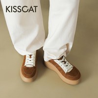 KISSCAT 26年秋季新款松糕长腿鞋厚底运动休闲鞋女德训鞋女