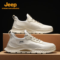 Jeep 新款飞织透气轻便休闲男鞋缓震软底网面鞋清凉速干薄款开车鞋