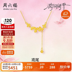 周六福 鸢尾花黄金项链女足金吊坠生日礼物A0614927 40+5cm 约4.15g