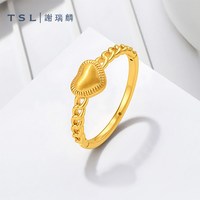 移动端：谢瑞麟 黄金戒指6D足金工艺指环爱心计价黄金戒指XR529
