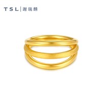 移动端：谢瑞麟 黄金戒指5D硬金线条造型足金戒指计价金女XR373