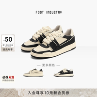 FOOT INDUSTRY 足下工业「品牌经典」90s滑板鞋运动休闲复古训练板鞋男女百搭 黑色/米白 41