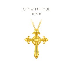 周大福男士 周大福马年生肖权杖马蹄扣足金男士黄金吊坠(大小版)计价礼物