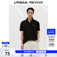 UR UR2026夏季新款男装休闲经典日常字母刺绣马球衫UMM460066+ 黑色