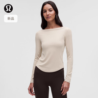 lululemon 丨Hold Tight 女士紧身剪裁船型领口长袖 T 恤 LW3IVTS 沙钱棕 S /6
