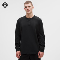 lululemon 丨Slub 男士棉混纺平纹针织长袖亨利衫 LM3GG7S 黑色 M
