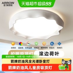 箭牌照明 全光谱护眼卧室吸顶灯书房儿童房奶油简约高亮灯具