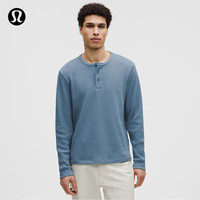 lululemon 丨Cotton-Blend 男士棉混纺华夫格针织长袖亨利衫 LM3FTFS 钢青 M