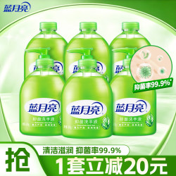 蓝月亮 抑菌洗手液 抑菌率99.9% 芦荟滋润保湿 温和配方  500g*3瓶 +500g*3瓶补