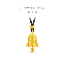 周大福男士 周大福暗八仙古法足金黄金吊坠（可转动铃铛）配绳计价EOF2307