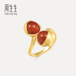 周生生华宇g* 系列玛瑙黄金戒指足金女戒定价86127R