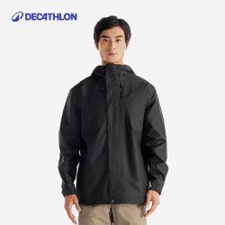 迪卡侬 外套男单层春秋户外登山服NH500防风防水夹克5117383 黑色 M