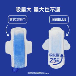 她研社 卫生巾姨妈巾日用新疆天山棉超薄透气干爽卫生巾 Blue轻透款240mm8片*1包