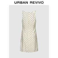 URBAN REVIVO UWG760093 波点收褶船领连衣裙