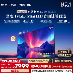 东芝 芝电视R700SF-SE先锋款 原色RGB MiniLED 音画双芯 前出音火箭炮 黑瀑屏PRO 360HZ 65英寸 65R700SF-SE
